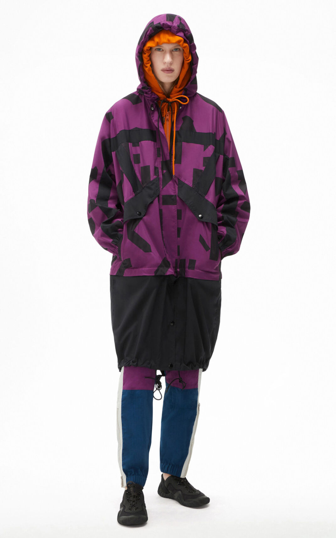 Parkas Kenzo Femme Sport long windstopper with monogram Violette RYOGD-5796